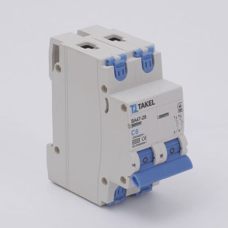 (506127) Автоматический выключатель ВА47-29-С 2P In=6 А. кривая C. 4.5 кА. TAKEL