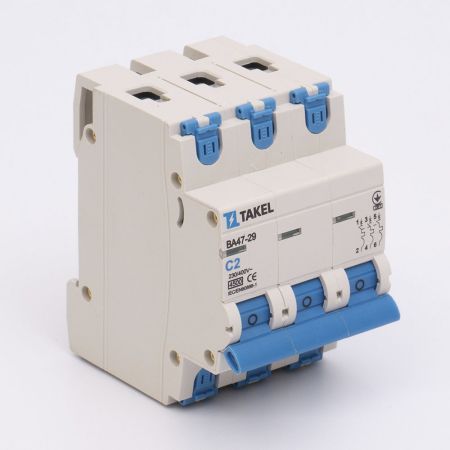 (506141) Автоматический выключатель ВА47-29-С 3P In=2 А. кривая C. 4.5 кА. TAKEL