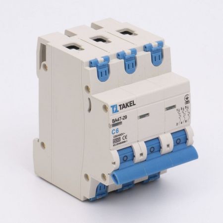 (506146) Автоматический выключатель ВА47-29-С 3P In=6 А. кривая C. 4.5 кА. TAKEL