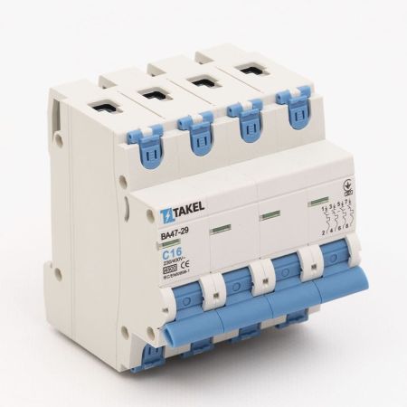 (506169) Автоматический выключатель ВА47-29-С 4P In=16 А. кривая C. 4.5 кА. TAKEL