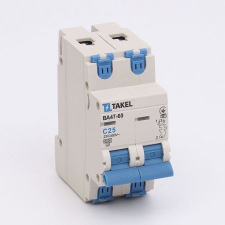 (506623) Автоматический выключатель ВА47-60-С 2P In=25 А. кривая C. 6kA. TAKEL