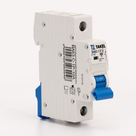 (513110) Автоматический выключатель ВА63-C 1P In=10 А. кривая C. 4.5 кА. TAKEL