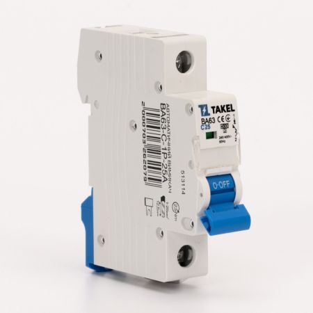 (513114) Автоматический выключатель ВА63-C 1P In=25 А. кривая C. 4.5 кА. TAKEL