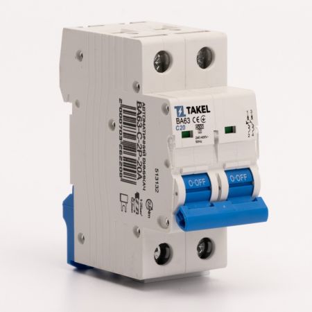 (513132) Автоматический выключатель ВА63-C 2P In=20 А. кривая C. 4.5 кА. TAKEL