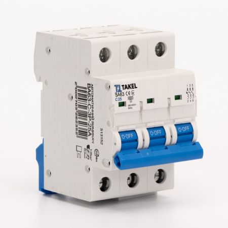 (513152) Автоматический выключатель ВА63-C 3P In=25 А. кривая C. 4.5 кА. TAKEL