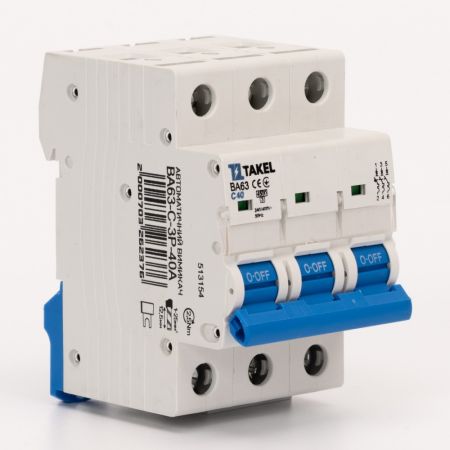(513154) Автоматический выключатель ВА63-C 3P In=40 А. кривая C. 4.5 кА. TAKEL