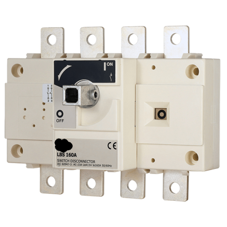 (LBS-160A/4P) Выключатель нагрузки (I-0) LBS 4х160A. 4P с прямой ручкой. EON ELECTRIC