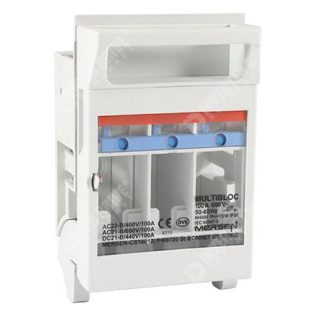 (J1002118) Выключатель-разъединитель под предохранители MULTIBLOC 000 100A 3P щитовой. Mersen