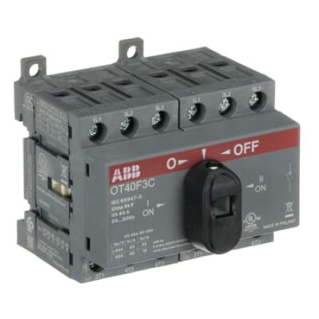 (1SCA104913R1001) Переключатель OT40F3C  I-0-II с общим выходом снизу.3-пол.. 40А/400В. ABB