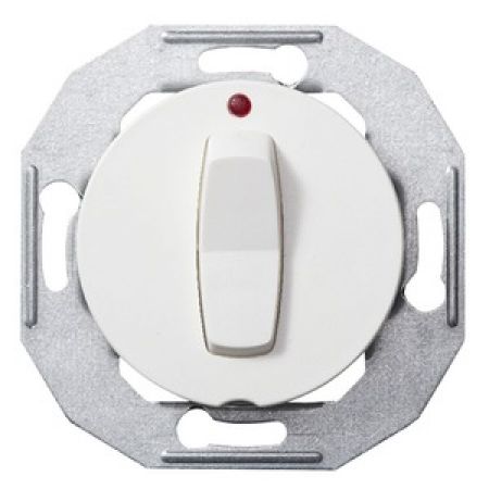 (WDE011004) Кнопочный выключатель на 2-ва направления с красной лампочкой индикации RENOVA белая. Schneider Electric
