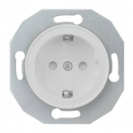 (WDE011103) Розетка с заземляющим контактом RENOVA белая. Schneider Electric