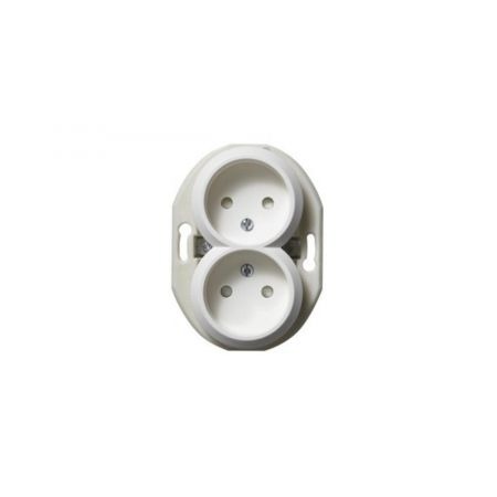 (WDE011121) Розетка без заземляющего контакта двойная RENOVA белая. Schneider Electric