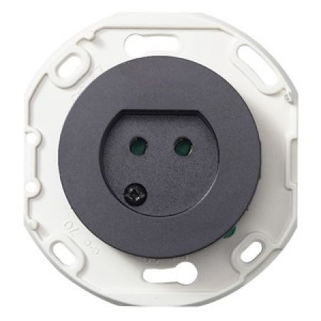 (WDE011340) Розетка без заземляющего контакта 6А RENOVA черная. Schneider Electric