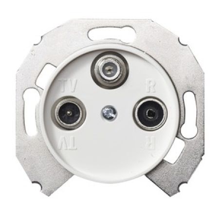 (WDE011726) Розетка TV/R/D-M10 проходная RENOVA белая. Schneider Electric