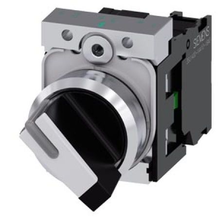 (3SU1150-2BF60-1BA0) Переключатель поворотный. два положения «0-I» с фиксацией серия 3SU. 1NO. черный. SIEMENS