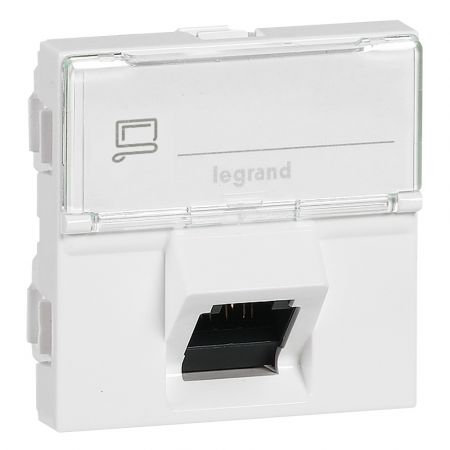 76508 (76508) Розетка RJ45 STP кат.6a 45°. серия MOSAIC. белый. Legrand