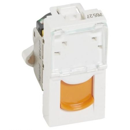 76527 (76527) Розетка компьютерная RJ45 6a 1М. серия MOSAIC. оранжевые.шторки. Legrand