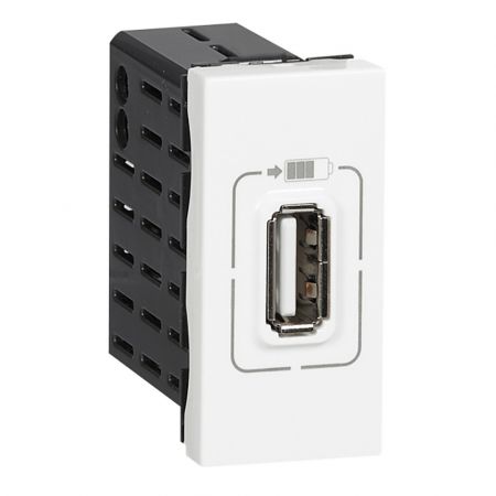 77591 (77591) USB розетка для зарядки одинарная. серия MOSAIC. белый. Legrand