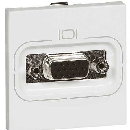 78757 (78757) Розетка Видео HD 15 (15pin) (для аналоговых видеосигналов VGA. XGA или VESA) (2 модуля). серия MOSAIC. белый. Legrand