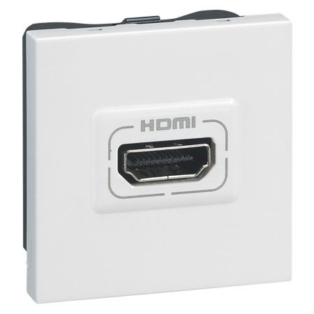 78768 (78768) Розетка HDMI типа A (для передачи цифрового и аналогового аудио-видеосигнала высокой четкости). (2 модуля). серия MOSAIC. белый. Legrand