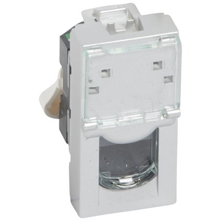 79451 (79451) Розетка информационная RJ45 UTP кат.5E LCS²(1 модуль). серия MOSAIC. алюминий. Legrand