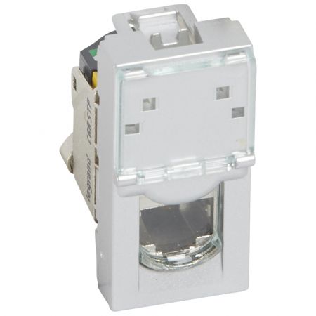 79473 (79473) Розетка информационная RJ45 STP кат.6А 10Gbit/s (1 модуль). серия MOSAIC. алюминий. Legrand