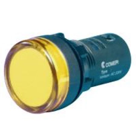 (ECX 2053-127L) Кнопка моноблок с LED лампой. желтый. 127В. Comepi