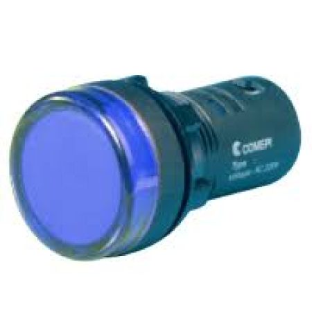 (ECX 2054-220L) Кнопка моноблок с LED лампой. синий. 220В. Comepi