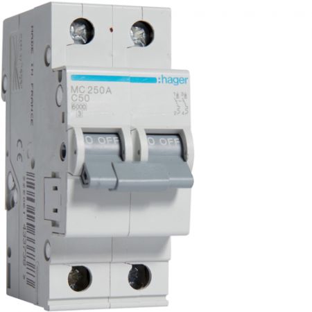 (MC250A) Автоматический выключатель MC250A 2P In=50 А Un=220-440В Кривая C 6 кА