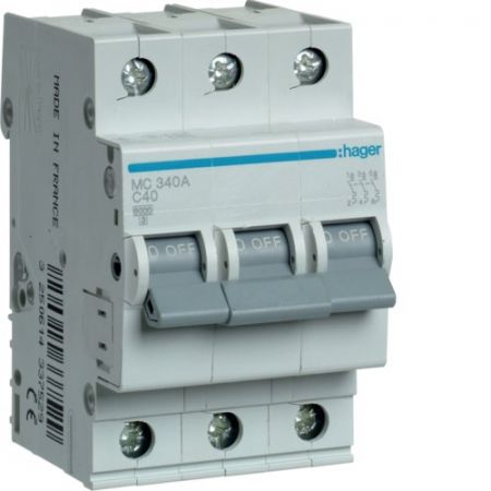 (MC340A) Автоматический выключатель MC340A 3P In=40 А Un=220-440В Кривая C 6 кА