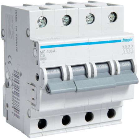 (MC403A) Автоматический выключатель MC403A 4P In=3 А Un=220-440В Кривая C 6 кА