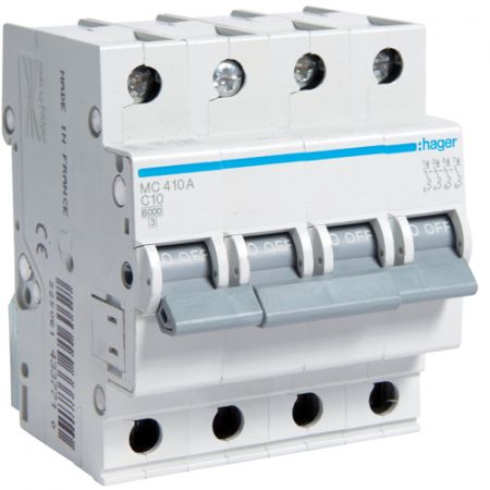 (MC410A) Автоматический выключатель MC410A 4P In=10 А Un=220-440В Кривая C 6 кА
