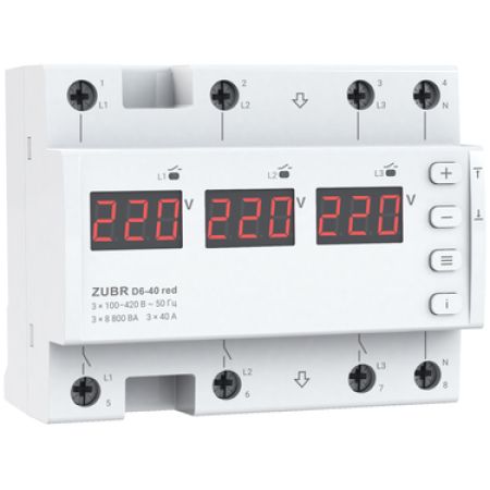 (ZUBR D6-40 red) Реле напряжения ZUBR D6-40 red. ZUBR