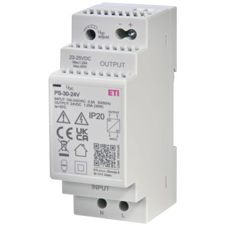PS 30 24 Блок живлення 30 Вт ETI 2470133 Uвх 100 250V AC Uвих 23 25V DC