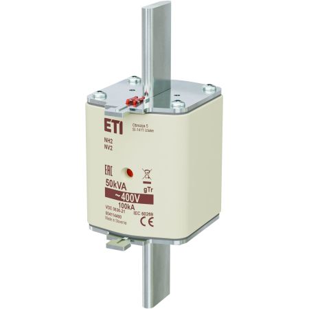 Ножовий запобіжник ETI серії NH NH2 72A для захисту трансформаторів.