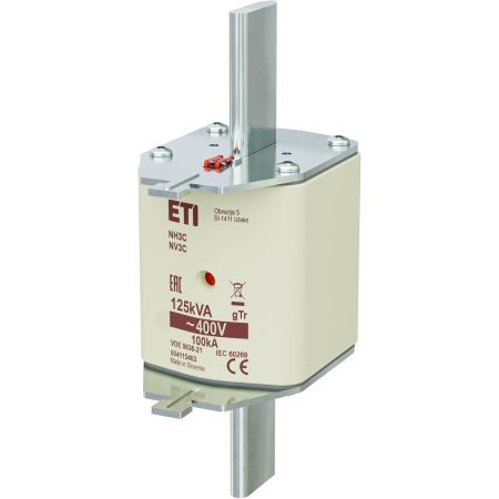 Ножовий запобіжник ETI серії NH NH3C 180A для захисту трансформаторів.