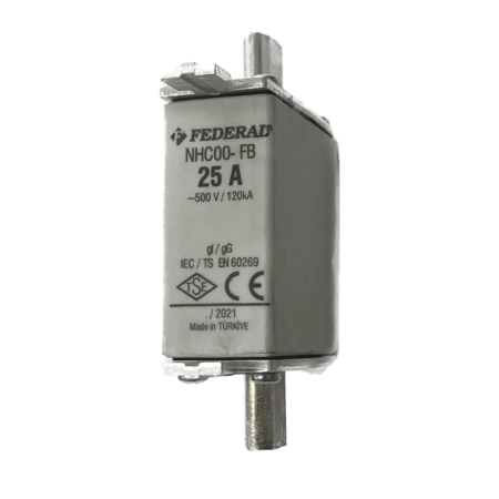 (NHC004) Предохранитель ножевой NH 000 gG 25A 500Vac. FEDERAL ELECTRIC