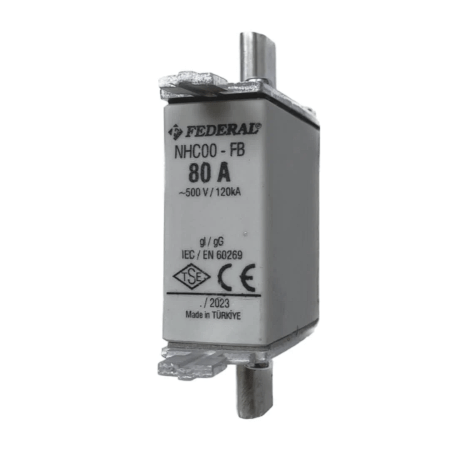 (NHC003) Предохранитель ножевой 000 gG 80А 500Vac. FEDERAL ELECTRIC