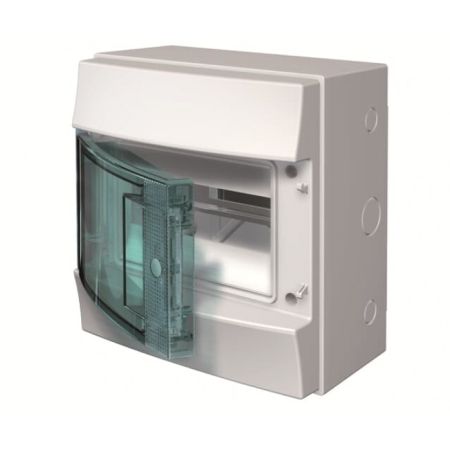 (1SLM006501A1201) Щит Mistral IP65 8 модулей навесной прозрачная дверь с винтовыми N/PE клемником. 12 подкл.. ABB
