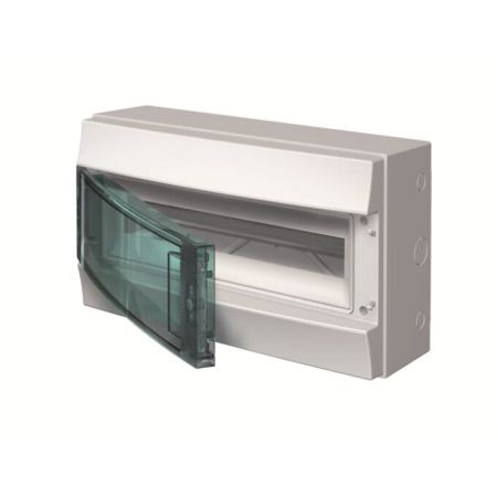 (1SLM006501A1203) Щит Mistral IP65 18 модулей навесной прозрачная дверь с винтовыми N/PE клемником. 12 подкл.. ABB