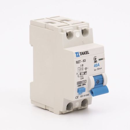(506312) Устройство защитного отключения ВДТ-63 2 полюса 40А 30мА Класс AC. TAKEL