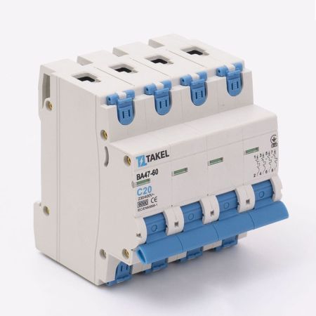 (506650) Автоматический выключатель ВА47-60-С 4P In=20 А. 6кА. кривая С. TAKEL