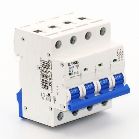 (513165) Автоматический выключатель ВА63-C 4P In=6 А. кривая C. 4.5 кА. TAKEL