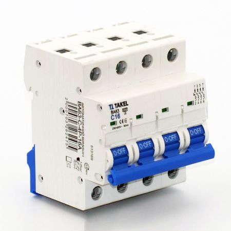(513169) Автоматический выключатель ВА63-C 4P In=16 А. кривая C. 4.5 кА. TAKEL