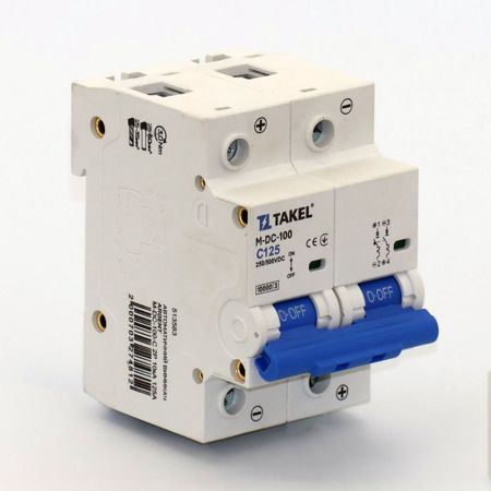 (513583) Автоматический выключатель Argent M-DC-100-C 2Р In=125 А Un=250 V DC Кривая C 10кА. TAKEL