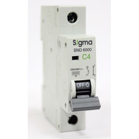 (6SM104C) Автоматический выключатель 6SM104C 1P. In=4А. Кривая C 6 кА. SIGMA