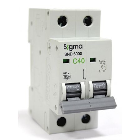(6SM240C) Автоматический выключатель 6SM240C 2P. In=40А. Кривая С 6 кА. SIGMA