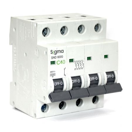 (6SM440С) Автоматический выключатель 6SM440С 4P. In=40А. Кривая С 6 кА. SIGMA
