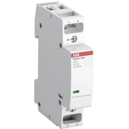 (1SBE121111R0611) Модульний контактор abb esb 20 11 N-06 In=20А. 1NO+1NC контакта. Uкат=220В AC. ABB