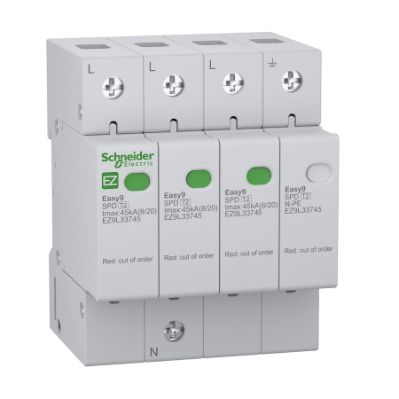 (EZ9L33745) Ограничитель перенапряжения Easy9 3+N. 45кА/20кА/1.5кВ.Schneider Electric